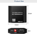 NÖRDIC HDMI Splitter 1-2 4K 60Hz HDCP2.2 18Gbps HDMI-kabler i billederne ikke inkluderet