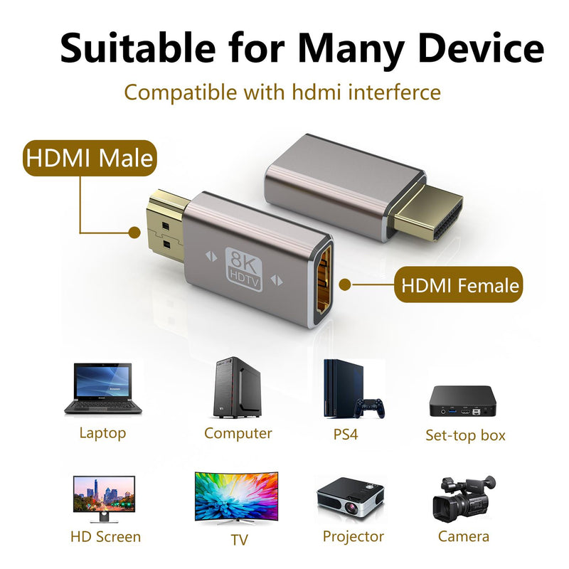 NÖRDIC HDMI-adapter han til hun 8K60Hz 4K120Hz Dynamic HDR 48Gbps eARC