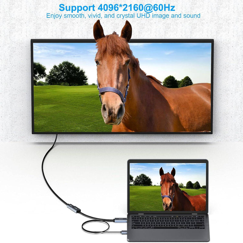 NÖRDIC HDMI til Displayport adapter 20cm 4K60Hz 18Gbps