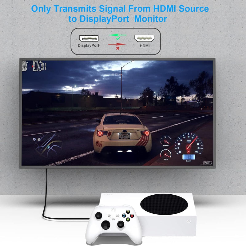 NÖRDIC HDMI til Displayport kabel 50cm 4K60Hz 18Gbps