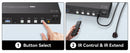 NÖRDIC KVM 4x2 Switch 4PC til Dobbelt Skærm HDMI & DP 8K60Hz med 1x3.5mm og 4xUSB-A