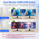 NÖRDIC KVM-Switch 4 til 2 HDMI 2.1 8K@60Hz 4K@120Hz 4xUSB-A
