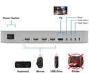 NÖRDIC KVM Switch 4xPC til 1xHDMI 4K 60Hz Quad Multi-Viewer med 4xUSB-A