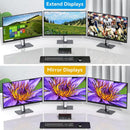 NÖRDIC KVM-switch 2 PC 3 skærme 8K60Hz 4K144Hz Triple skærm 2xDP 1xHDMI 4xUSB 3.0 porte