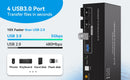 NÖRDIC KVM-switch 2 PC 3 skærme 8K60Hz 4K144Hz Triple skærm 2xDP 1xHDMI 4xUSB 3.0 porte