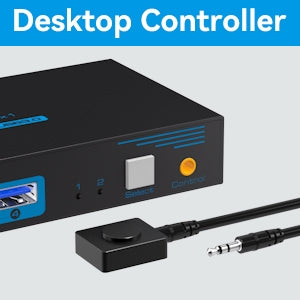 NÖRDIC KVM-switch 2 til 1 DisplayPort til DisplayPort, 8K60Hz/4K120Hz, 4x USB-A