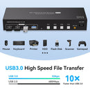 NÖRDIC KVM-switch 4 til 2 HDMI 4K60Hz USB3.0