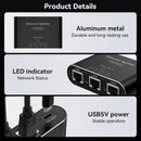 NÖRDIC LAN-splitter 1 til 4 1000 Mbps Gigabit Ethernet til computer, laptop, switch, hub, router, digital-TV