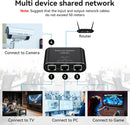 NÖRDIC LAN-splitter 1 til 4 1000 Mbps Gigabit Ethernet til computer, laptop, switch, hub, router, digital-TV