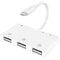 NÖRDIC Lightning adapter 1 til 6 porte 3xUSB A 3.1, 1xTF 1xSD kortlæser 1 x Lightning (Non MFI) opladningsport