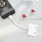 NÖRDIC Lightning adapter til 1x Lightning og 1xljud 3,5 mm hvid 10cm kabel