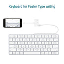 NÖRDIC Lightning adapter til 1xUSB En 1x3,5mm lyd og 1x Lightning White 10cm kabel