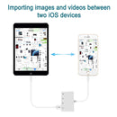 NÖRDIC Lightning-kortlæser 2-slot SD, MicroSD 1xUSB-A, 1xUSB-C Opladning UHS-I