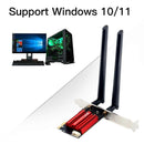 NÖRDIC PCIe AX210 WiFi-kort, tri-band 6 GHz/5 GHz/2,4 GHz internt netværkskort, 5400 Mbps, PCIe, 8 dBi, Bluetooth 5.3-adapter