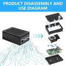 NÖRDIC Raspberry Pi 5-kabinet med Pi5-officiel aktiv køler, understøtter PCIe M.2 NVMe SSD Shield Top, til Raspberry Pi 5 4GB/8GB