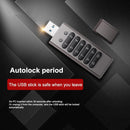 NÖRDIC Sikkert krypteret USB-drev med adgangskodebeskyttelse og lås, AES-256-bit, USB 3.0 til personlig beskyttelse, 256 GB