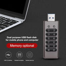 NÖRDIC Sikkert krypteret USB-drev med adgangskodebeskyttelse og lås, AES-256-bit, USB 3.0 til personlig beskyttelse, 256 GB