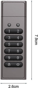 NÖRDIC Sikkert krypteret USB-drev med adgangskodebeskyttelse og låsende AES-256-bit, USB-drev 3.0 til personlig beskyttelse 128GB