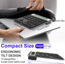 NÖRDIC Slim 34-tasters numerisk tastatur med Bluetooth og display, 2-i-1 dataindtastning + lommeregner til laptop, MacBook, Mac, Surface, PC og Chrome