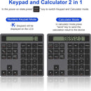 NÖRDIC Slim 34-tasters numerisk tastatur med Bluetooth og display, 2-i-1 dataindtastning + lommeregner til laptop, MacBook, Mac, Surface, PC og Chrome