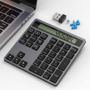 NÖRDIC Slim 34-tasters numerisk tastatur med Bluetooth og display, 2-i-1 dataindtastning + lommeregner til laptop, MacBook, Mac, Surface, PC og Chrome