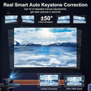 NÖRDIC Smart Projektor Android 13.0, Native 1080P, Auto Keystone, 300ANSI 4K HDR Support, Roterbar Design WiFi 6 & BT, Skærm spejling, ARC