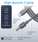 Starlink 2m Mini-kabel USB-C til DC Vandtæt 100W Indgang Udendørs Camping Rejse Arbejde