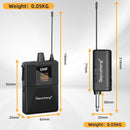 NÖRDIC UHF Wireless Microphone Headset System -Wireless Headset Mic System, with Lavalier Lapel Mics, 60m Range, 1/8'' and 1/4'' Plug