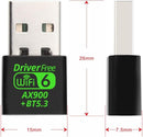 NÖRDIC USB 2.0 WIFI6 Bluetooth 5.3-adapter Dual Band 2.4G & 5GHz 600Mbps