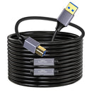 NÖRDIC USB 3.0 Aktiv Printerkabel - 10m USB A til USB B 3.0 Kompatibel med printer, konferencerkamera, dockingstation, harddisk og mere