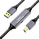 NÖRDIC USB 3.0 Aktiv Printerkabel - 5m USB A til USB B 3.0 Kompatibel med printer, konferencerkamera, dockingstation, harddisk og mere