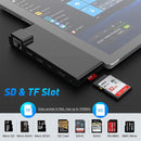 NÖRDIC USB 7-ports dockingstation til MicroSoft Surface Pro7 1xHDMI4k30Hz 2xUSB-A 5Gbps 1xUSB-C PD87W 1xRJ45 LAN og 1xTF og 1xSD