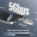 NÖRDIC USB-A 3.1 OTG hun til USB C hanadapter datasynkronisering og opladning Aluminium Space Grey