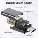 NÖRDIC USB-A 3.1 OTG hun til USB C hanadapter datasynkronisering og opladning Aluminium Space Grey