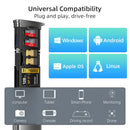 NÖRDIC USB-A 3.1, USB-C 3.1, Lightning-kortlæser og opbevaringsskab 2 slot SD, MicroSD, 1xUSB-A UHS-I