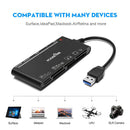 NÖRDIC USB-A kortlæser 7 slot 1xCF, 2xSD, 2xMicroSD, 1xMS, 1xXD UHS-I