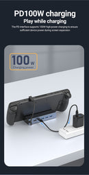 NÖRDIC USB-C 1 til 6 dockingstation til Steam Deck, HDMI 2.0 4k60Hz, RJ45, USB-A 3.0 5 Gbps, 100W USB-C PD