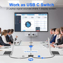 NÖRDIC USB-C 2 til 1 switch & 1 til 2 splitter, 8K/60Hz 4K/144Hz 100WPD 10Gbps Data+Video+PD