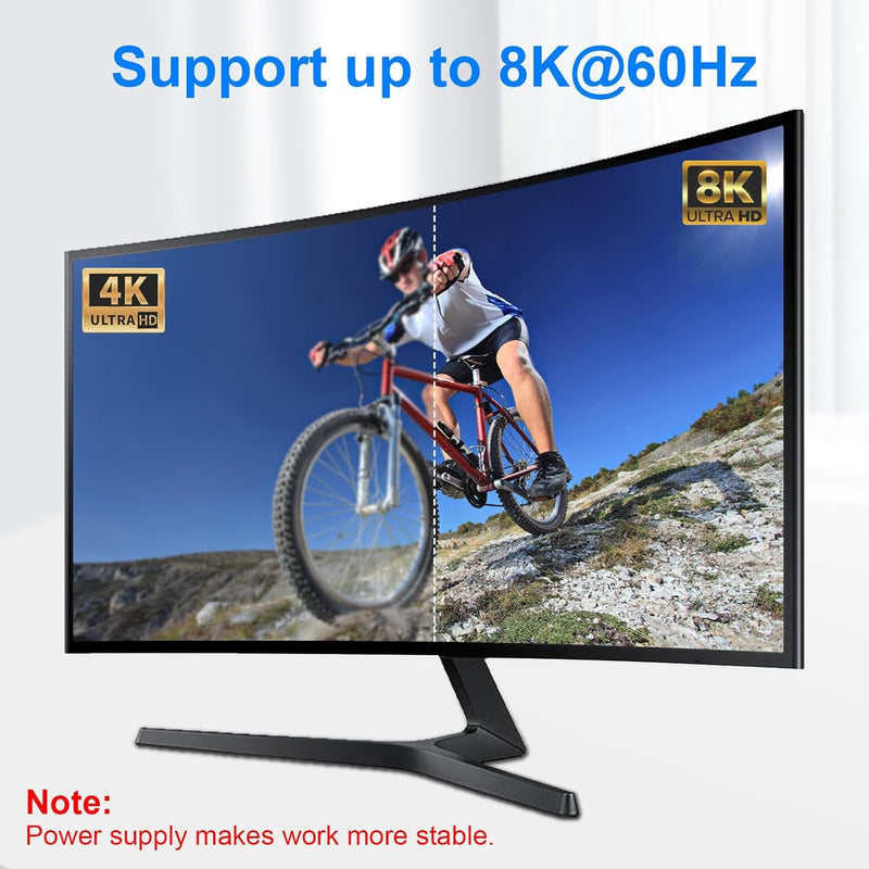 NÖRDIC USB-C 2 til 1 switch & 1 til 2 splitter, 8K/60Hz 4K/144Hz 100WPD 10Gbps Data+Video+PD