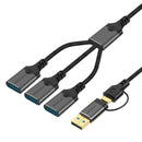 NÖRDIC USB-C/A hub til 3xUSB-A