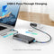 NÖRDIC USB-C Dockingstation 1 til 10 med 2xHDMI 4K60Hz 1xPD100W 1xRJ45 GigaLan 1xSD/MicroSD 2xUSB-A 1xUSB-C 1xAudio understøtter MacBook M1, M2, M3, og M4