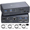 NÖRDIC USB-C Dockingstation med KVM-switch 2 PC 2 skærme 4K120Hz DP Gigabit Ethernet, kortlæser, 4xUSB-A og USB-C
