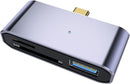 NÖRDIC USB-C Kortlæser 2 Slot SD og MicroSD UHS-I + USB-A 3.1