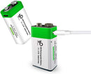 NÖRDIC USB-C Genopladelige Batterier 2-pak 9V/6LR61