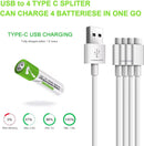 NÖRDIC USB-C Genopladelige batterier 4-pak AAA/LR03