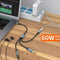 NÖRDIC USB-C Splitter 1 til 3, 1xUSB-A 1xUSB-C PD60W 1x3,5mm hovedtelefonstik OTG-kabel