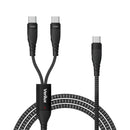 NÖRDIC USB-C Y Cable PD 140W Fast Charging with 1 to 2 USB C Splitter 1.2m