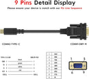 NÖRDIC USB-C til seriell DB9 RS232 1,8m