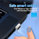 NÖRDIC USB Windows Hello Fingeraftrykslæser til Windows 11/10, Sikkerhedsenhed til login på computere, Sikkerhedslås
