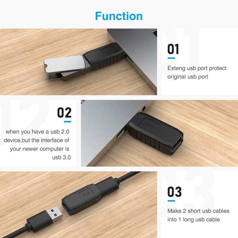 NÖRDIC USB-stik han til hun USB 3.1 type A-adapter Superspeed 5 Gbps USB-portudvidelse
